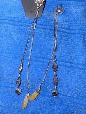 NWT Pilgrim LONG Silver-Tone Dangle Earrings